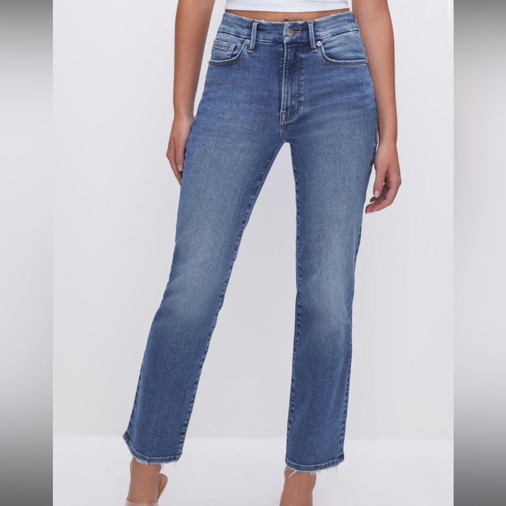 Good American Distressed Blue Jeans